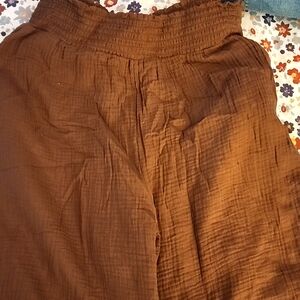 Milk chocolate brown,crepe style wide leg pants